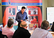  toastmaster members meeting day with wedding phtographer David Islip guest speaker