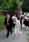 Essex toastmaster Richard Palmer, escorting the mother of the bride at wedding at Bocking Church and reception at Gosfield Hall 