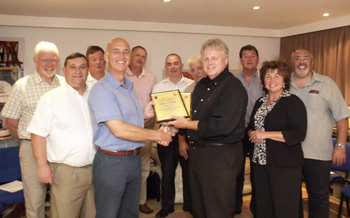 South Wales toastmaster Steve Phelps receiving membership and course certificates at our August Toastmaster Training Seminar