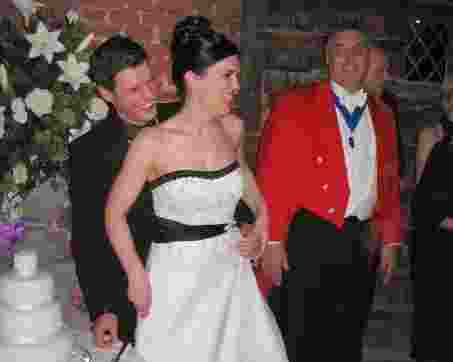 Wedding toastmaster in Essex with the Bride and Bridegroom at Down Hall