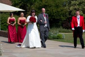 The arrival of the bride with the Dorset wedding toastmaster
