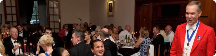 Suffolk Toastmaster Chris Woods and guests at the Charity Dinner for the Tang Ting Twinning Association at Carver Barracks in Essex