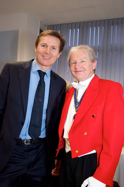 Opening ceremony of the Leek-Bailey Building with toastmaster Paul Watling and Roger Black MBE